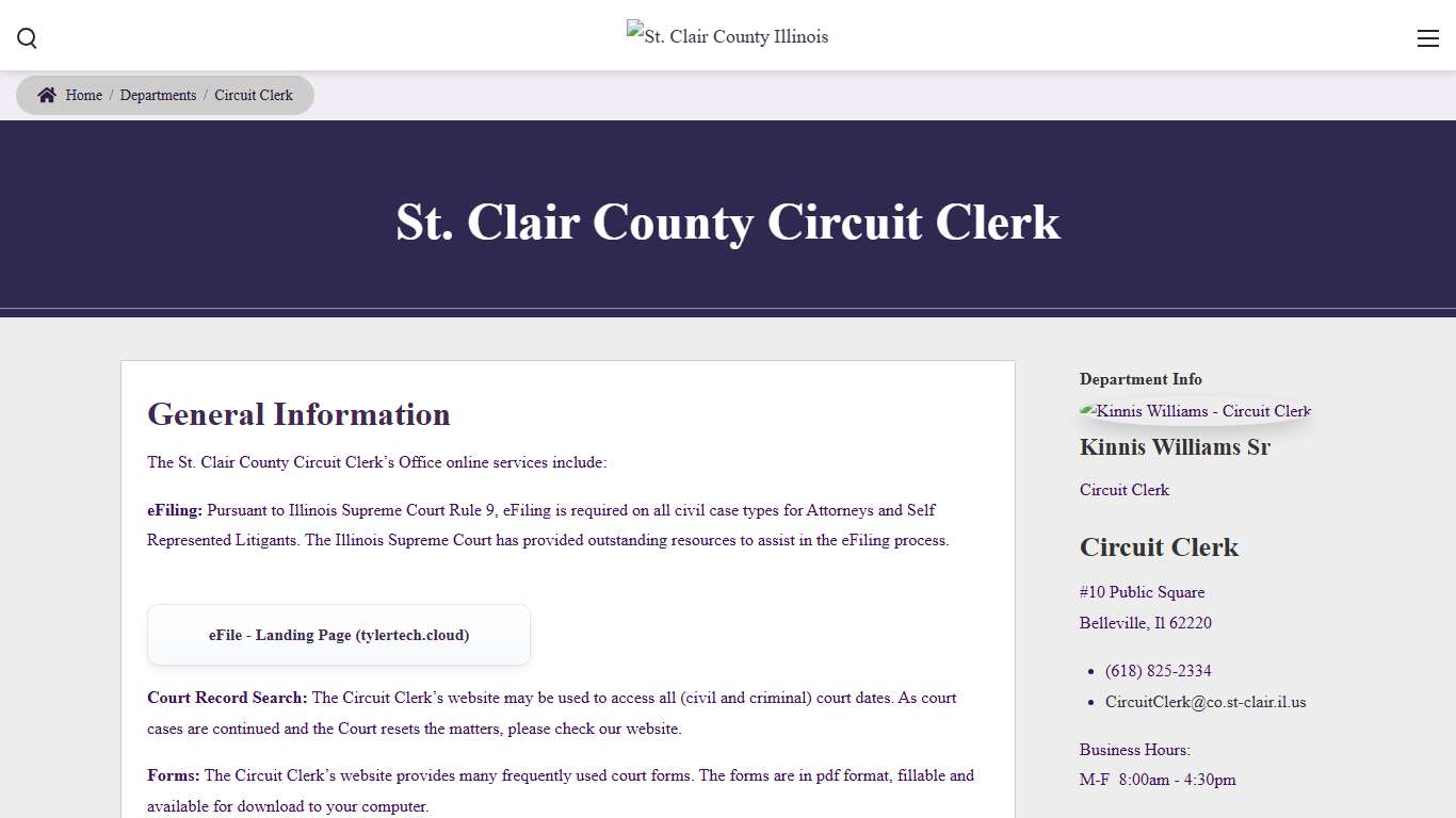 Circuit Clerk Departments St. Clair